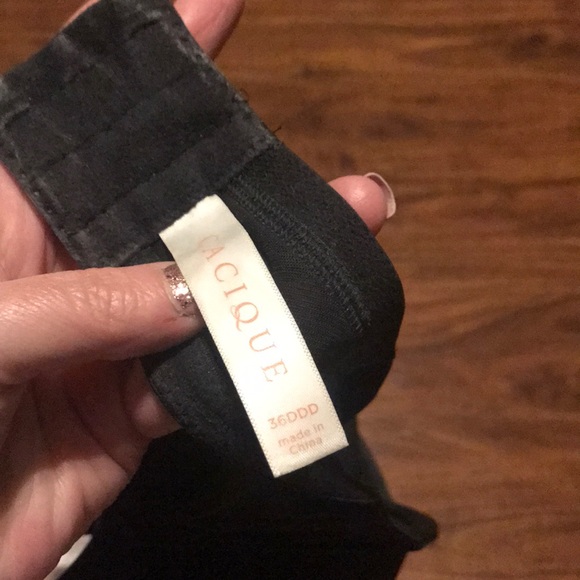 Cacique Boost Plunge Bra 36DDD Black 36 DDD - Picture 4 of 5